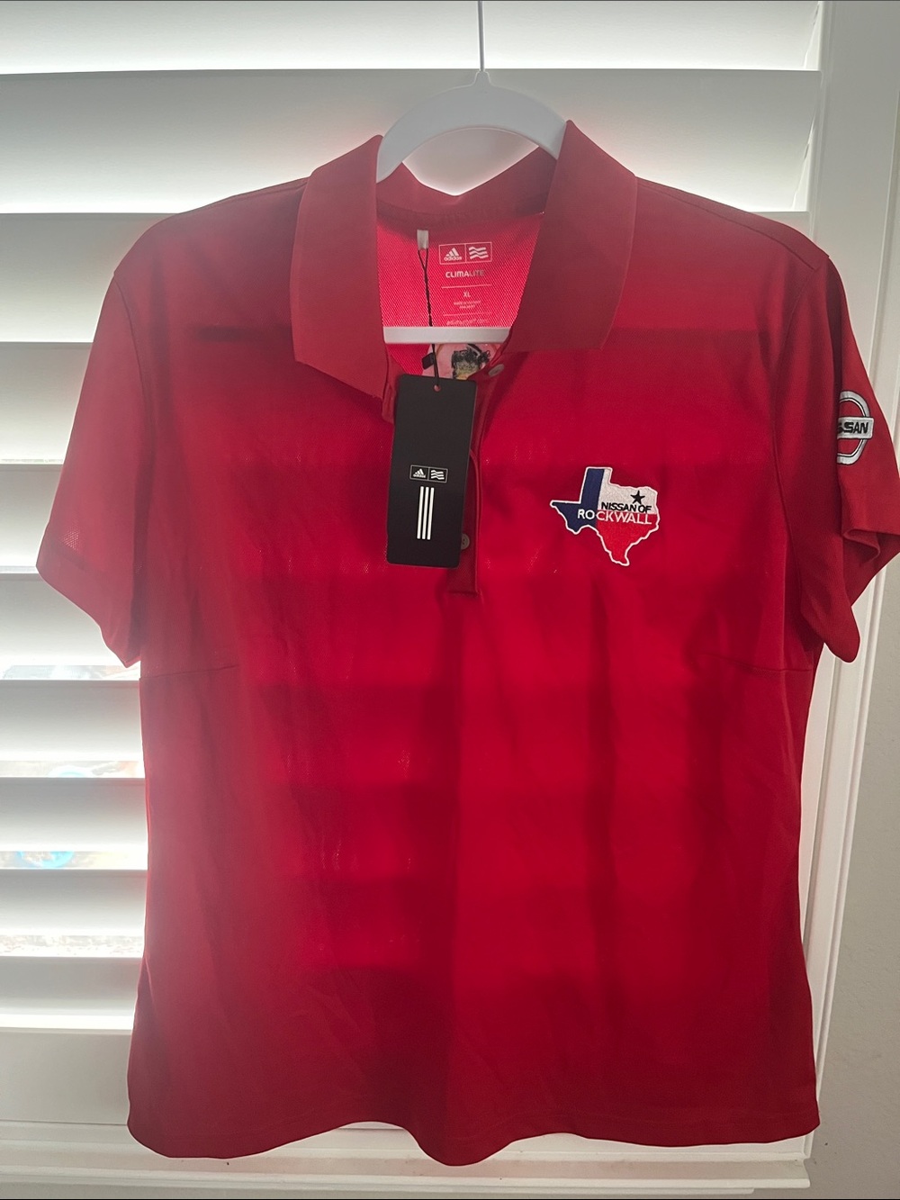 adidas Red Short-Sleeve Golf Polo